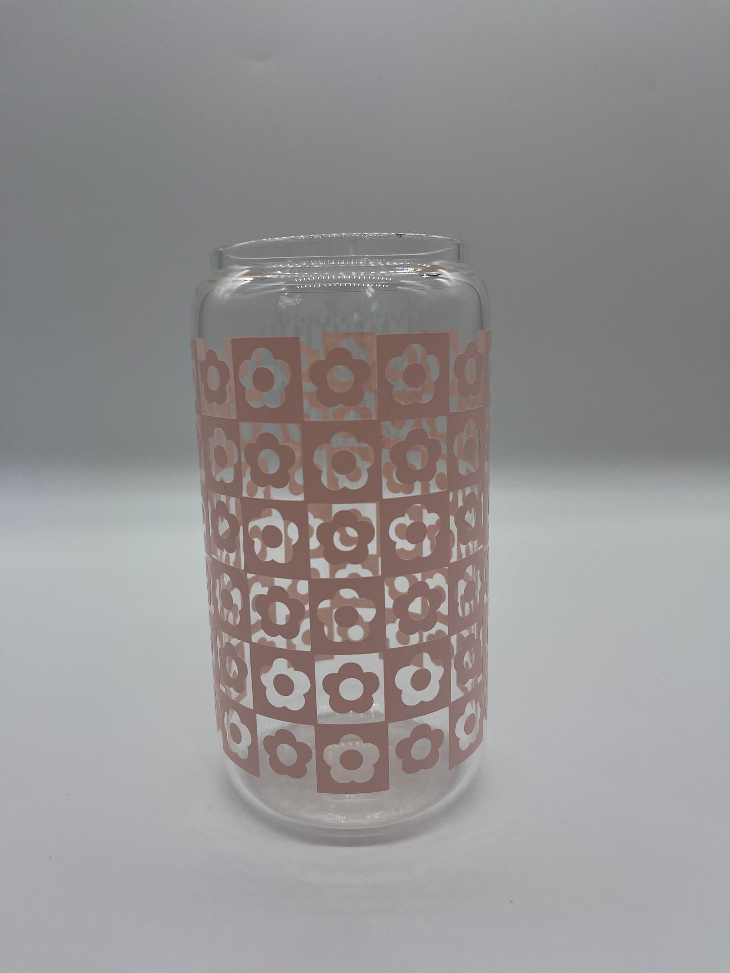 Checkered glass can cup - Me And You You And Me Co 