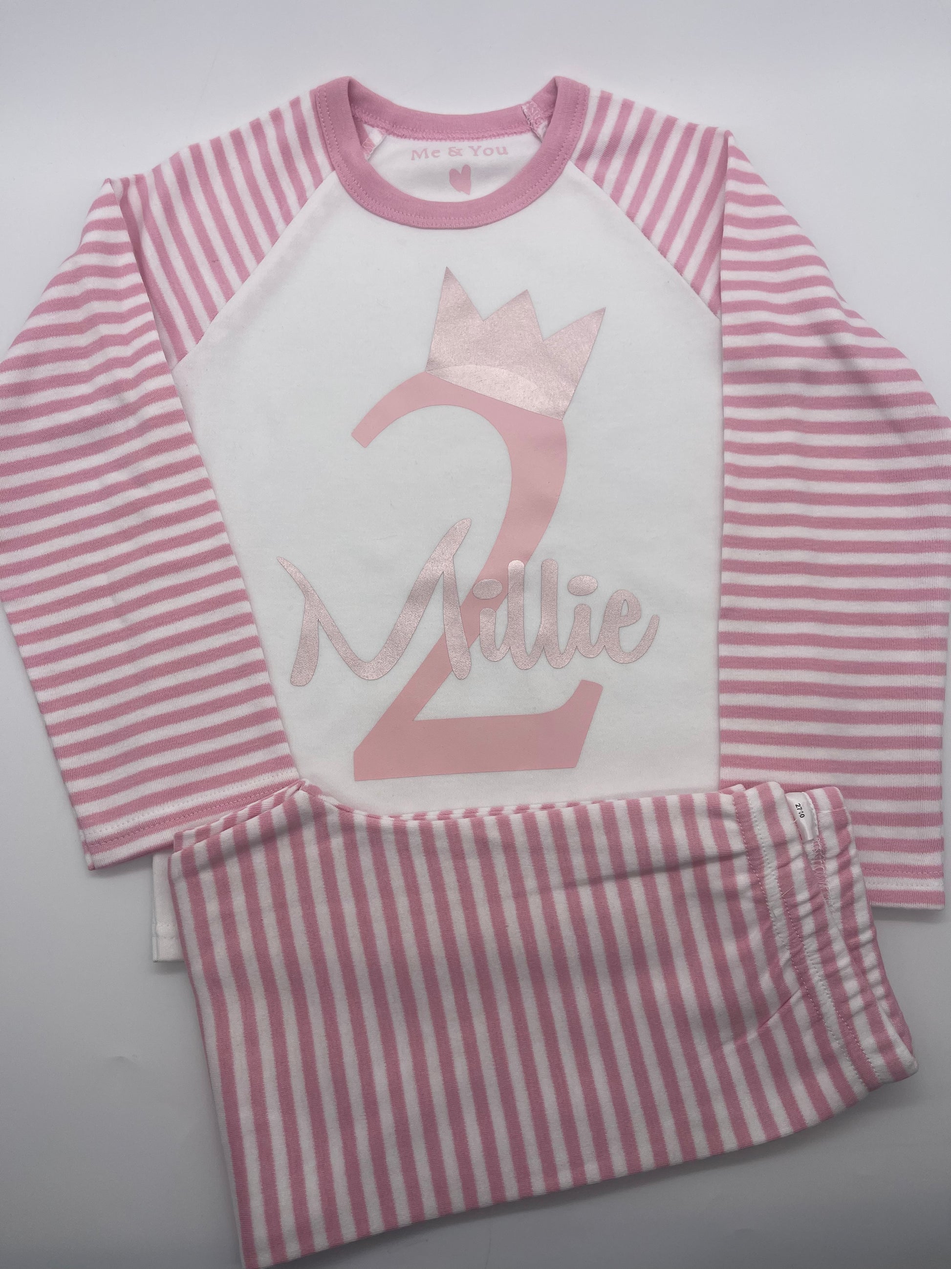 Pink Birthday Crown Pyjamas - Me And You You And Me Co 