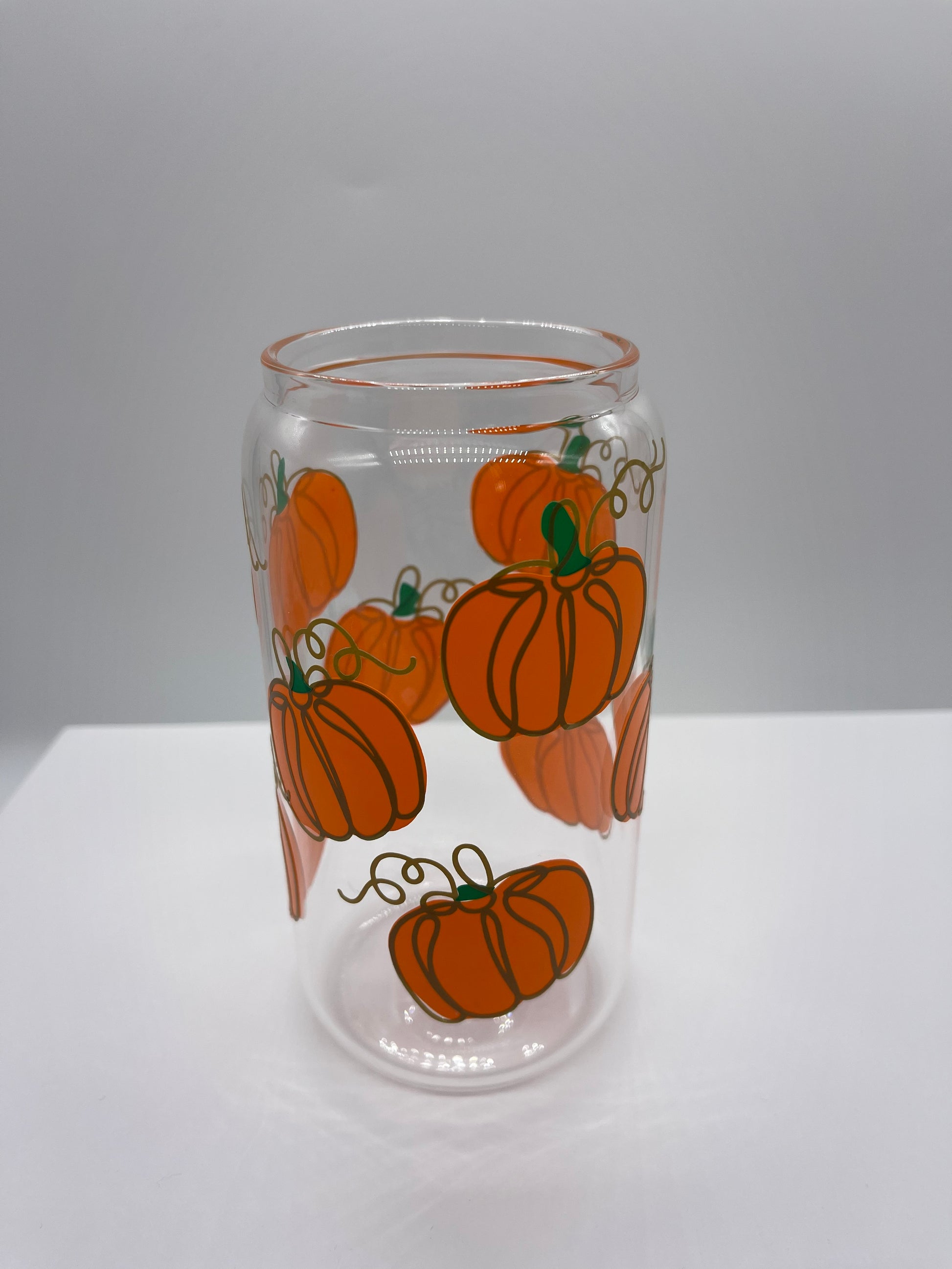 Pumpkin glass can cup - Me And You You And Me Co 