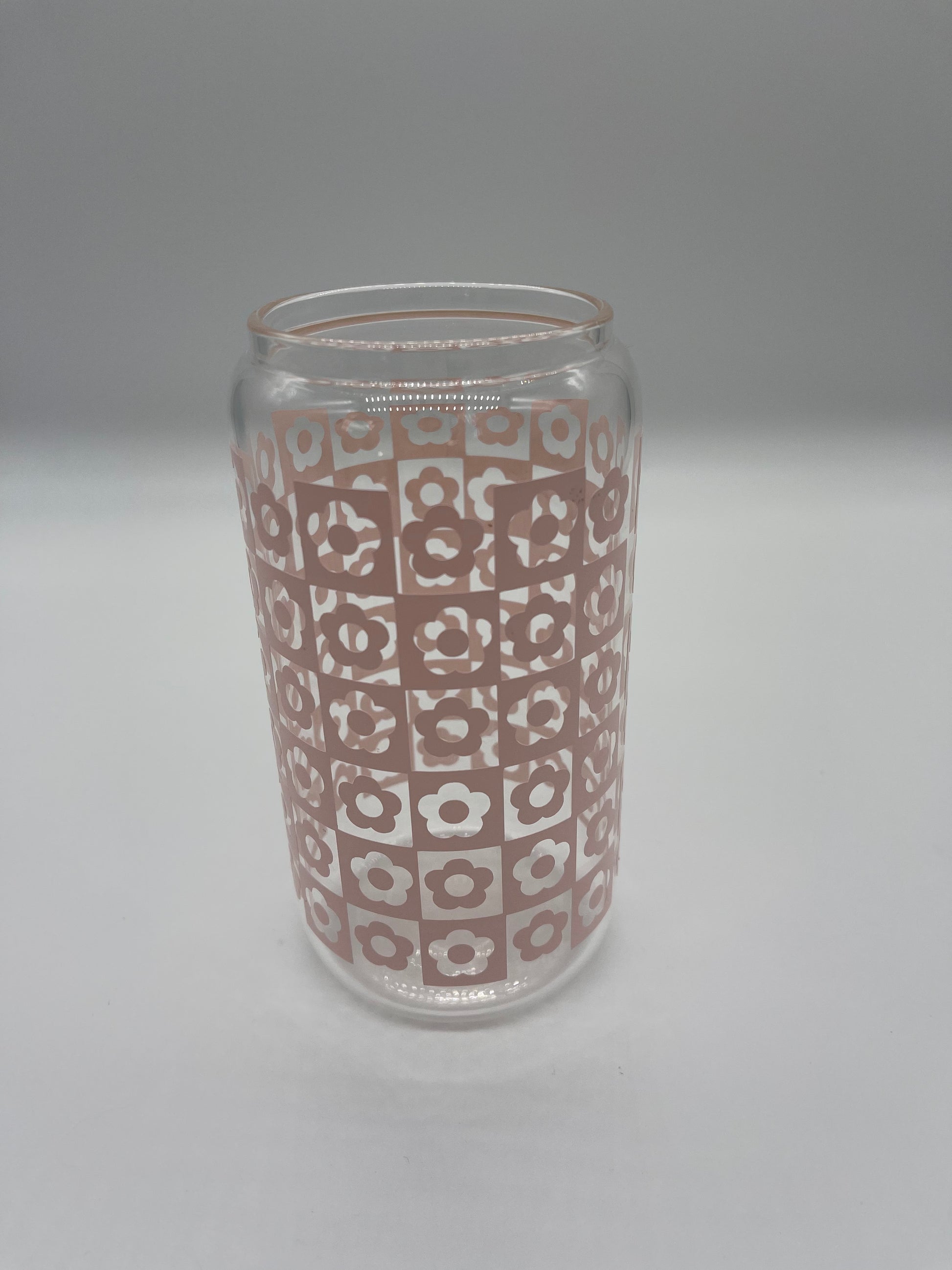 Checkered glass can cup - Me And You You And Me Co 