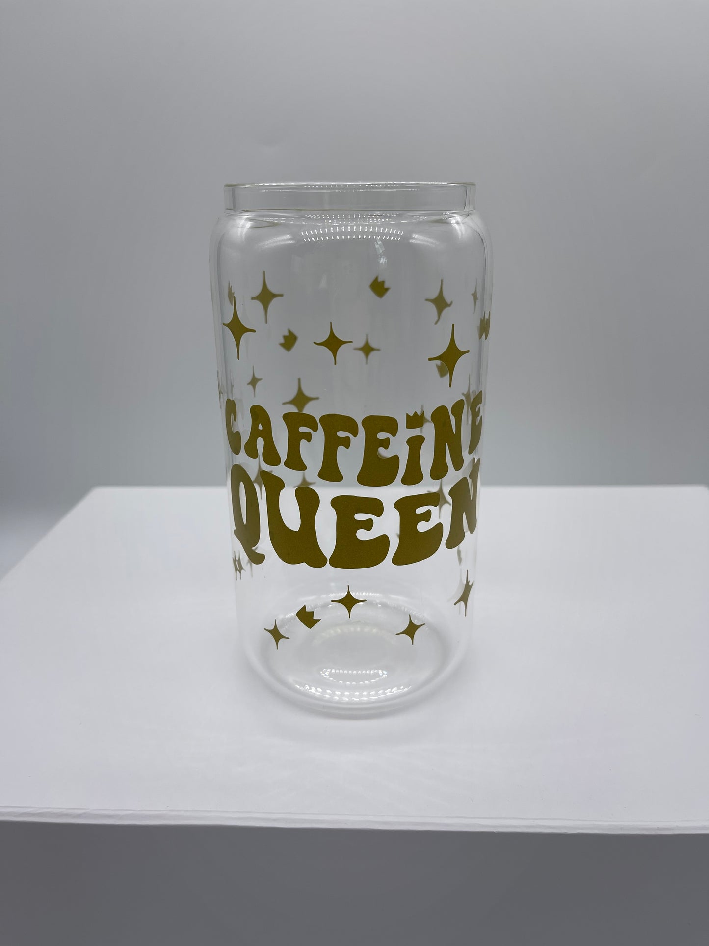 Caffeine queen glass can cup - Me And You You And Me Co 