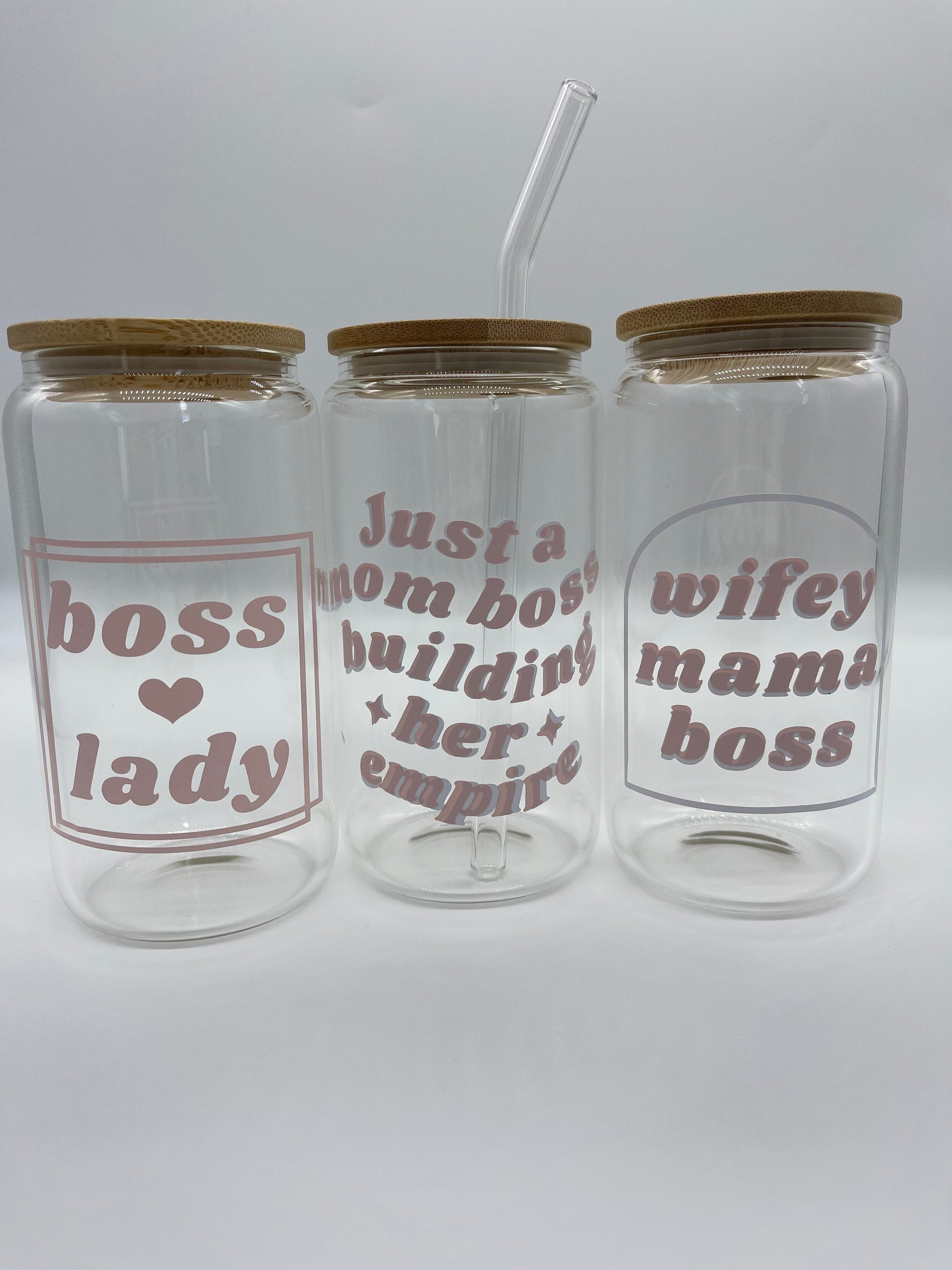 Dog mama/dada glass can cup - Me And You You And Me Co 