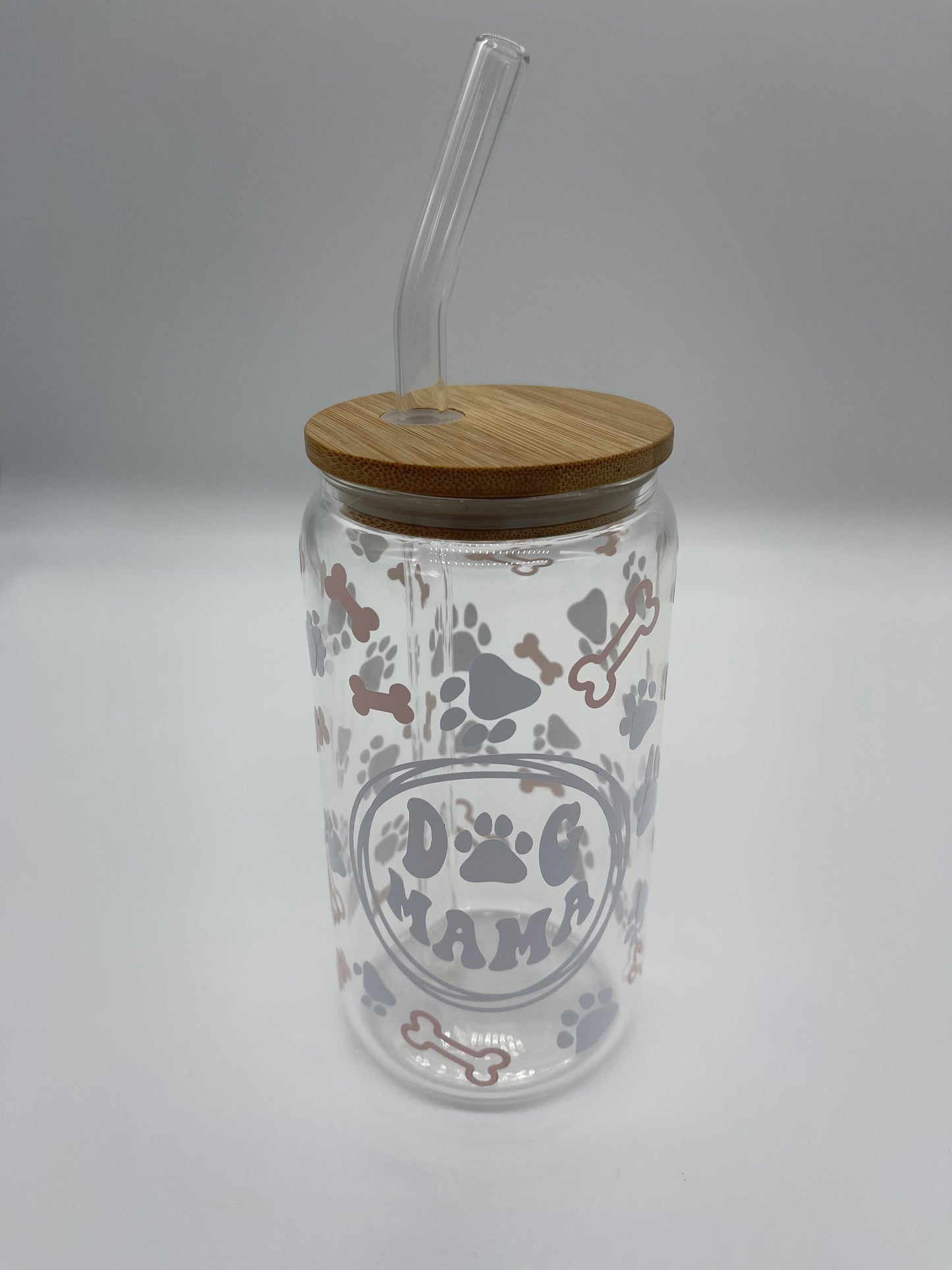 Dog mama/dada glass can cup - Me And You You And Me Co 